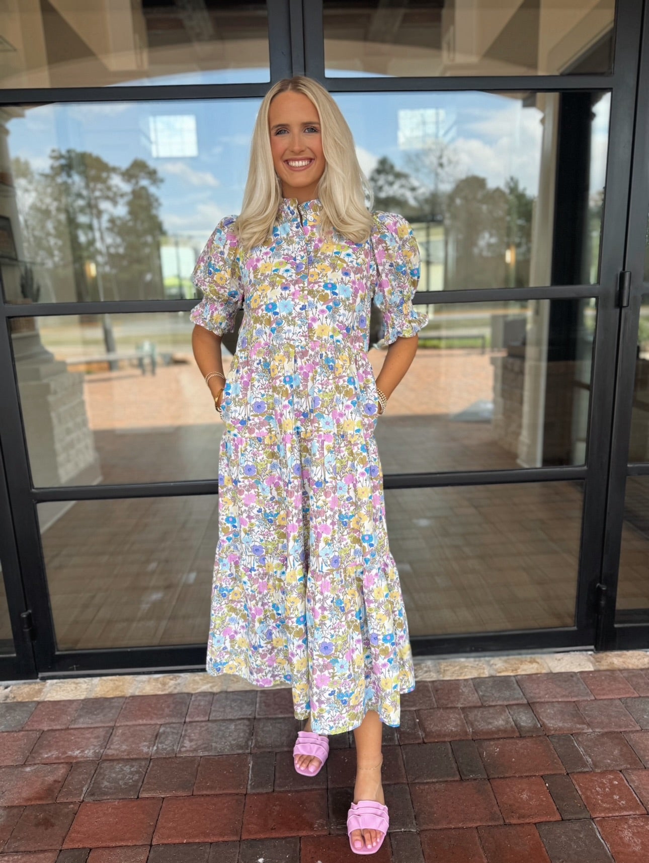 Floral Puff Sleeve Maxi Dress – Dear Darlin