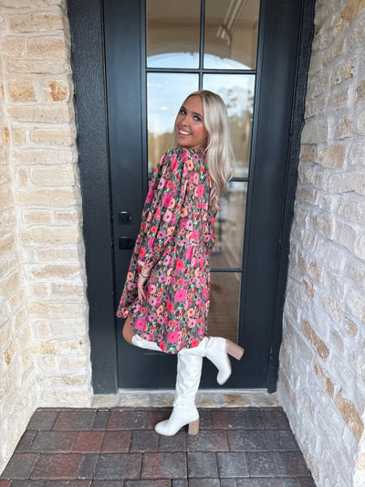 Floral Puff Sleeve Dress