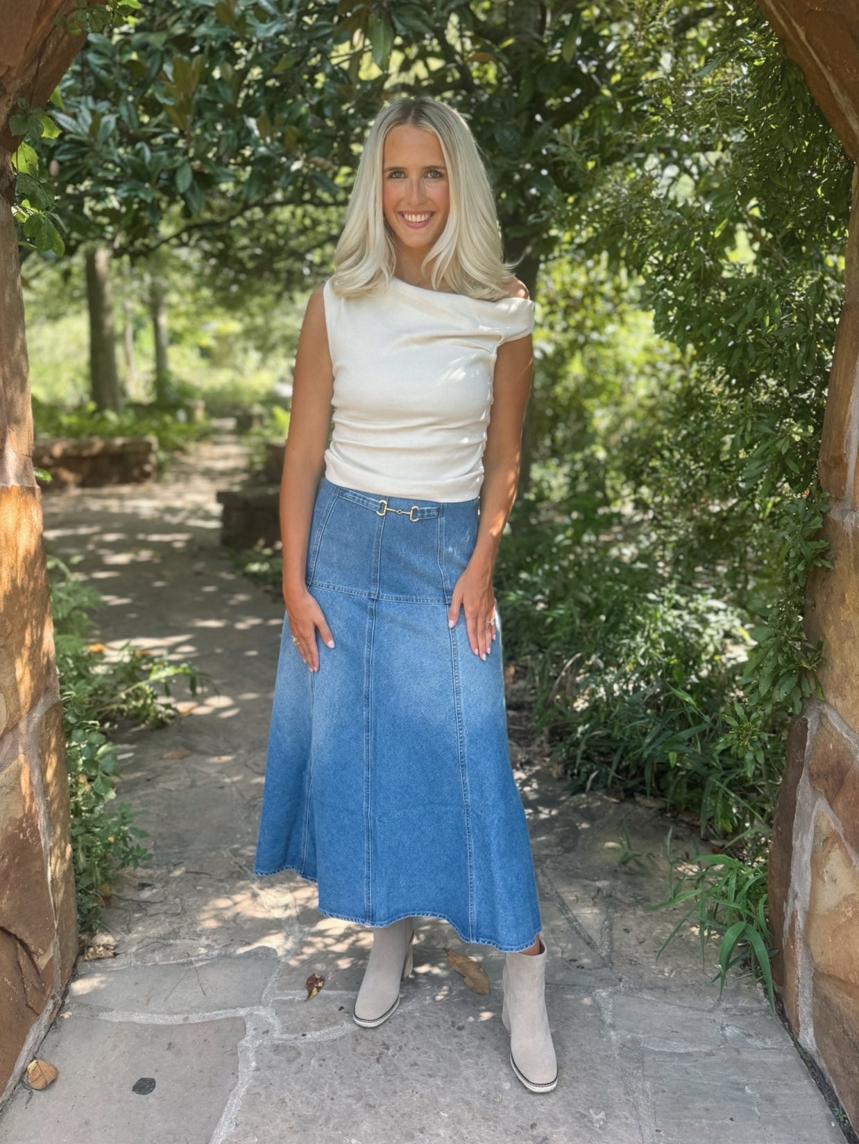 Maxi denim skirt