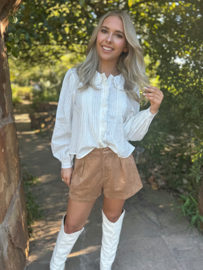 Off White Button Down Top