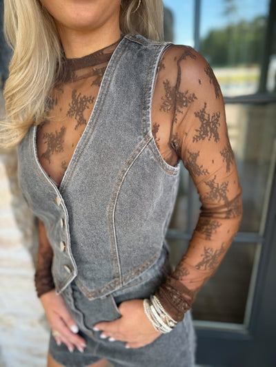 Brown Lace Top