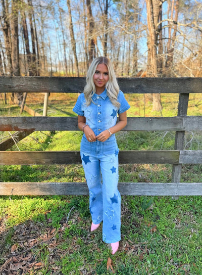 Star Denim Jumpsuit