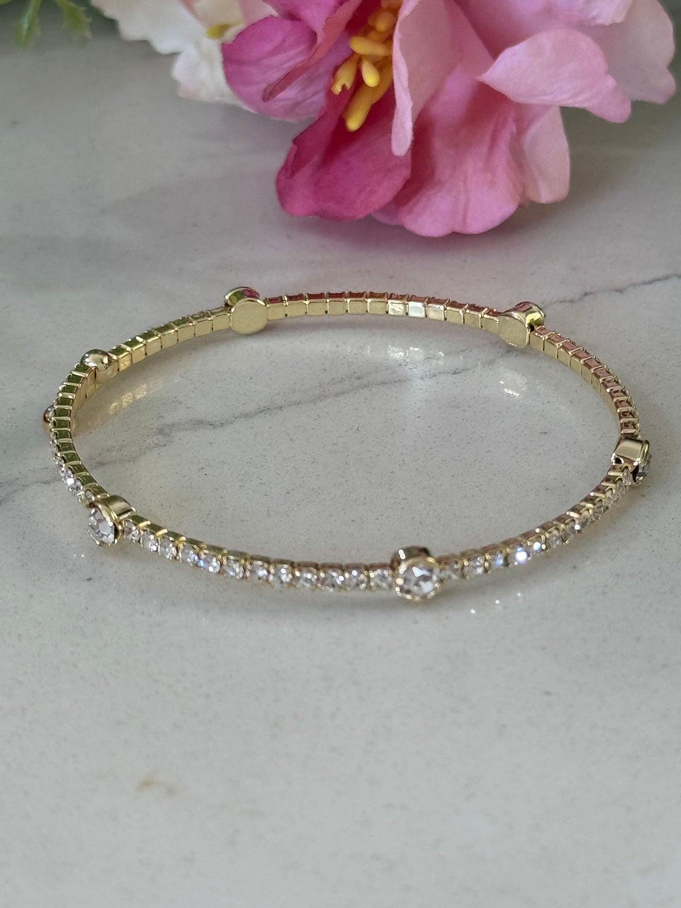 Rhinestone Round Stack Bracelet