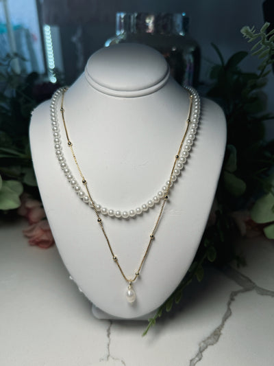 Pearl Beaded Layer Necklace