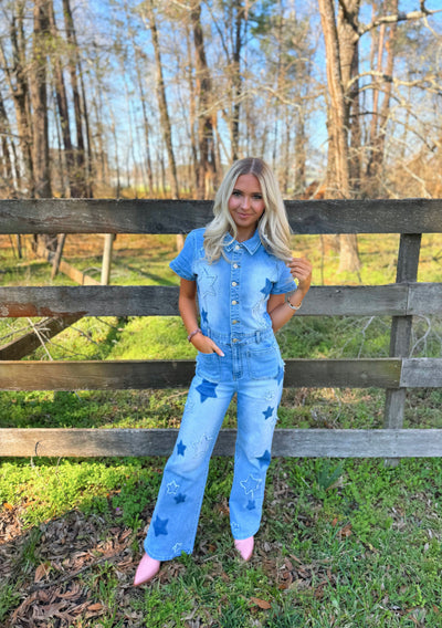 Star Denim Jumpsuit