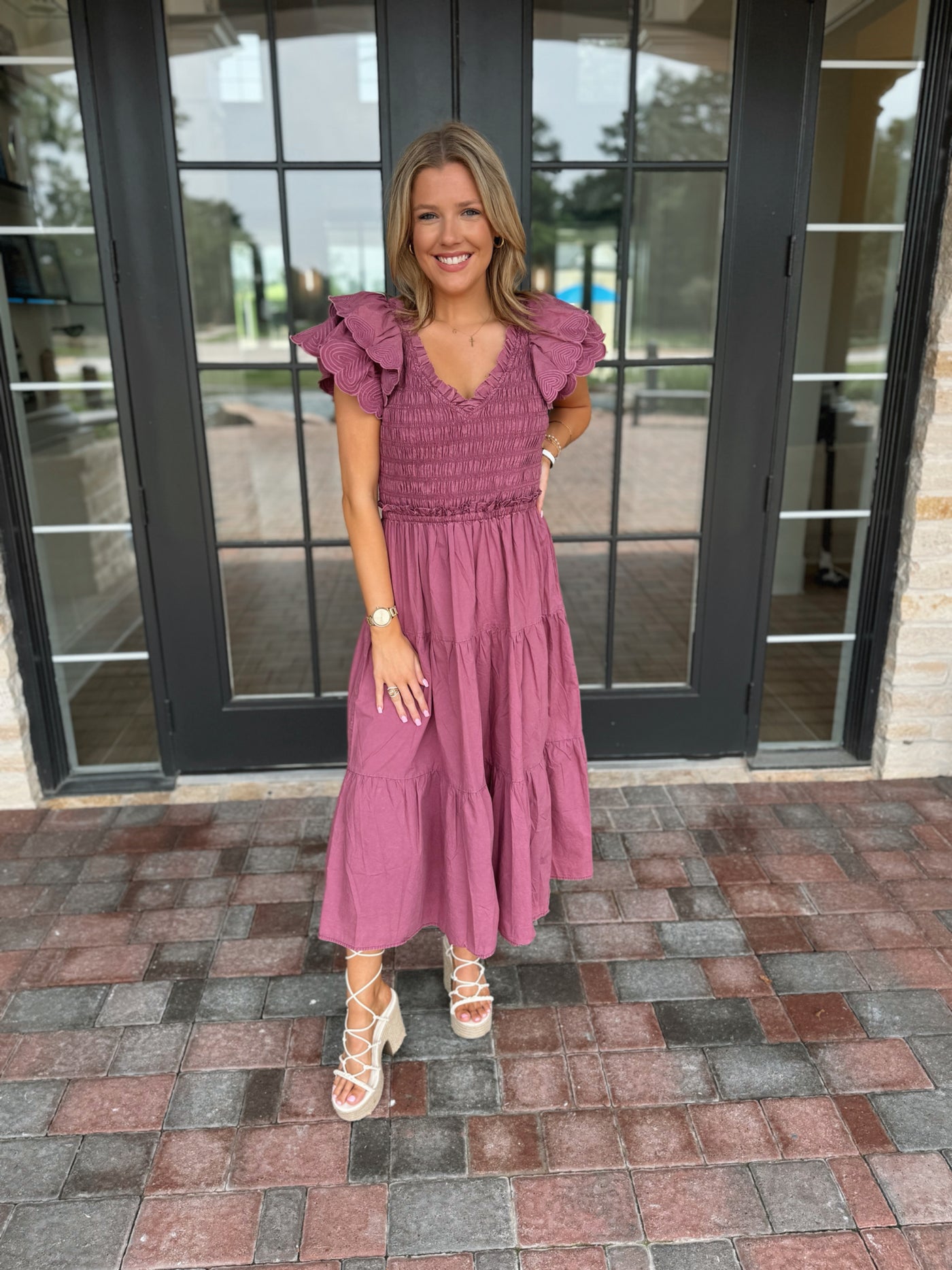 Purple Ruffle Midi Maxi Dress