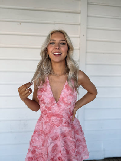 Floral Rose Halter Dress