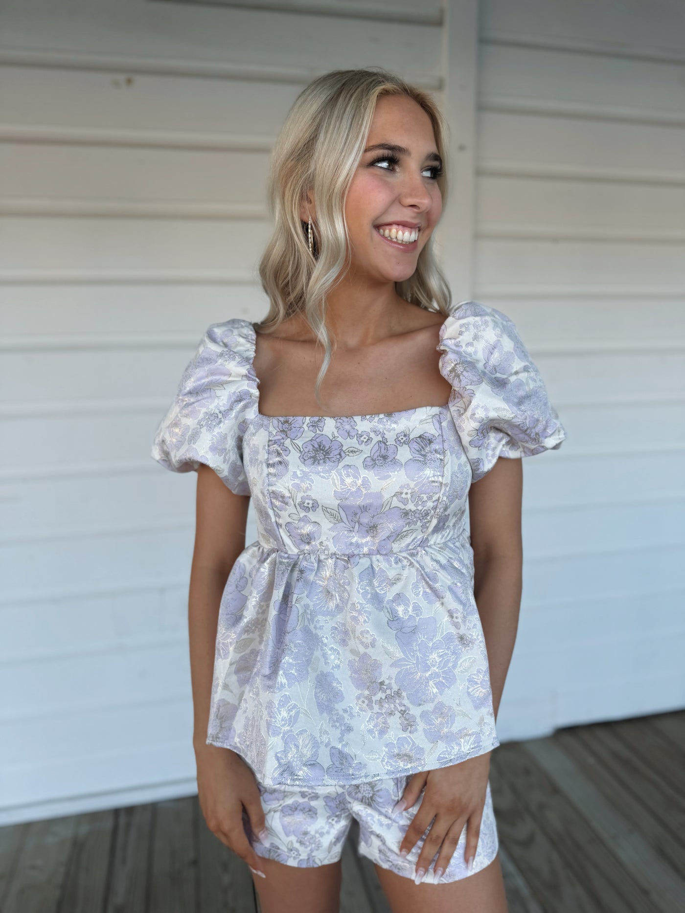 Lavender Floral Top