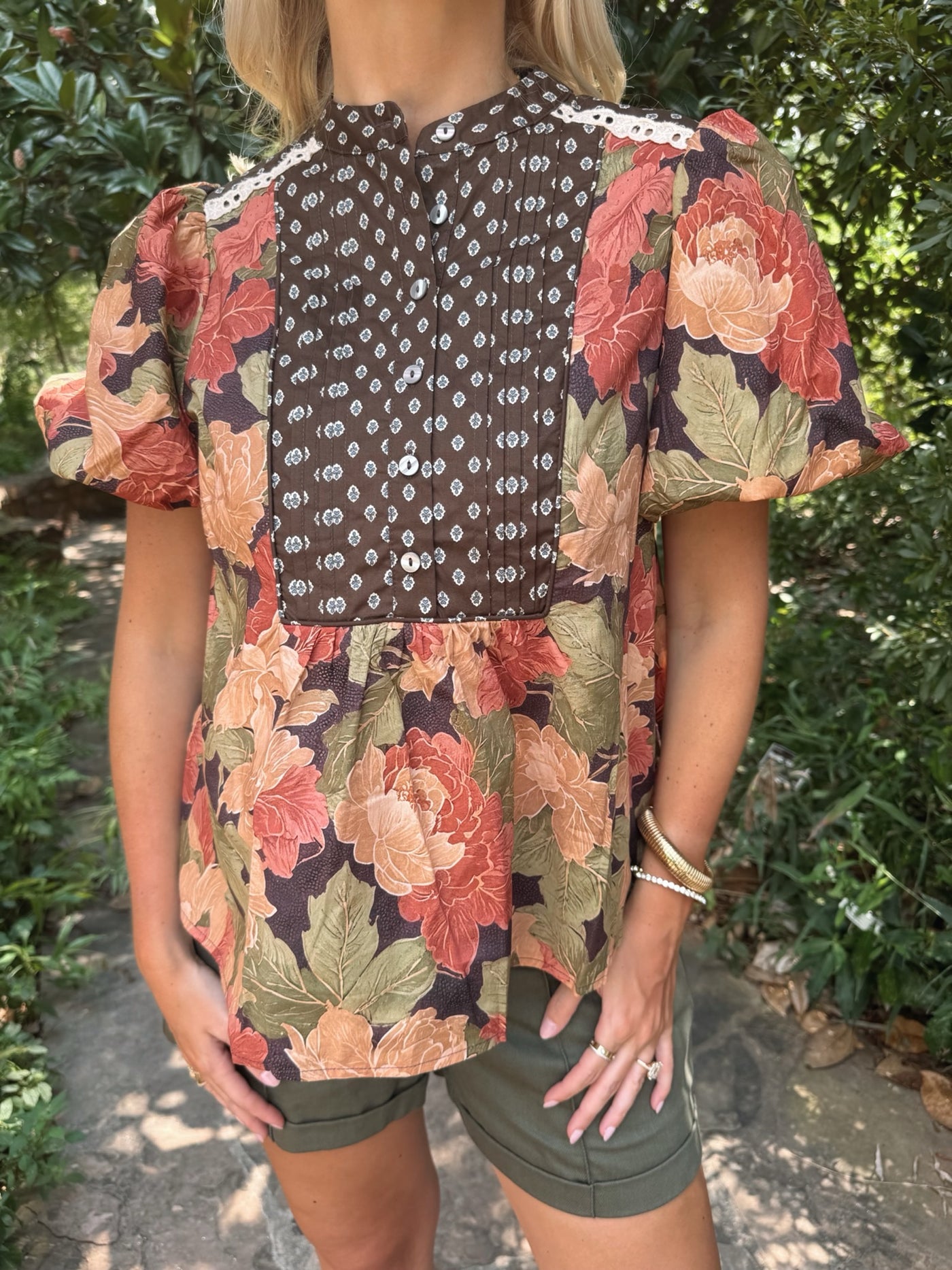Brown Floral Top