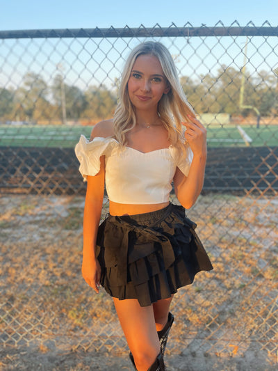 Asymmetrical Ruffle Mini Skort