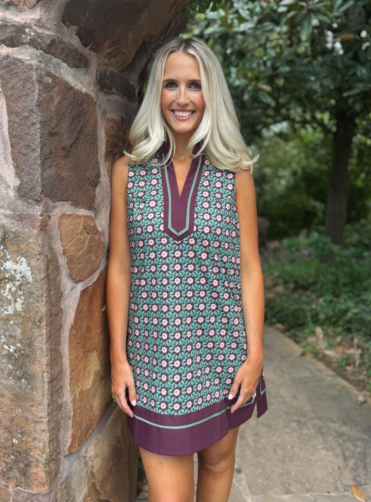 Floral Burgundy Dress