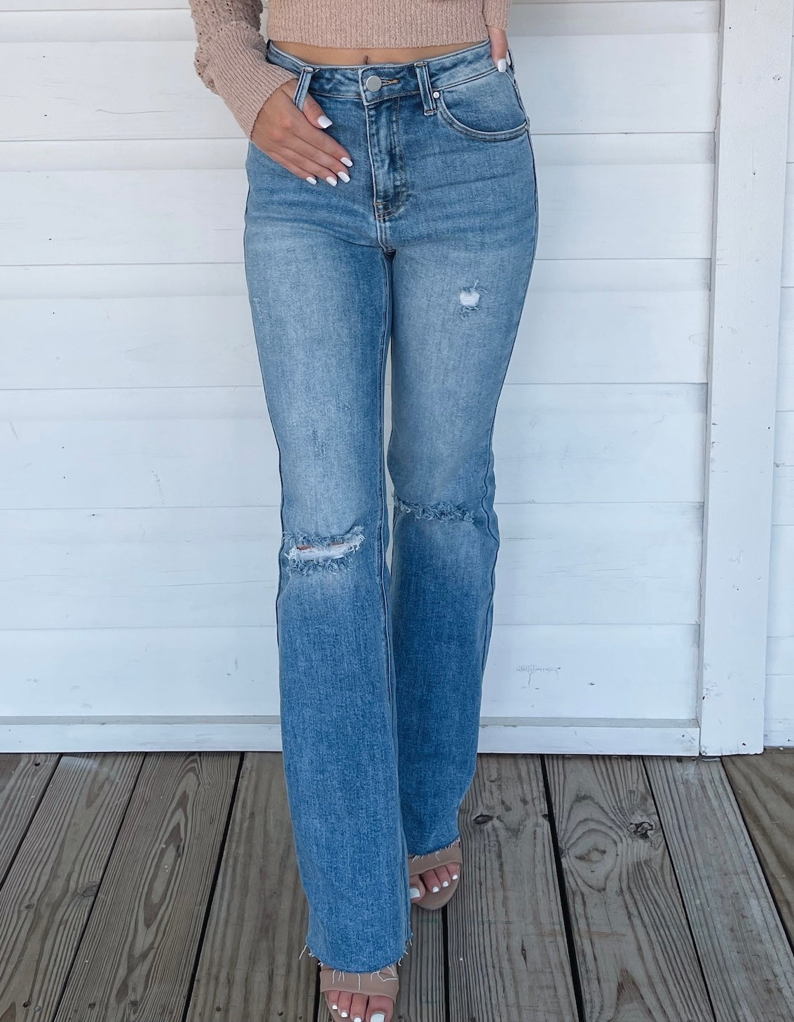 Macy Distressed Denim Jeans