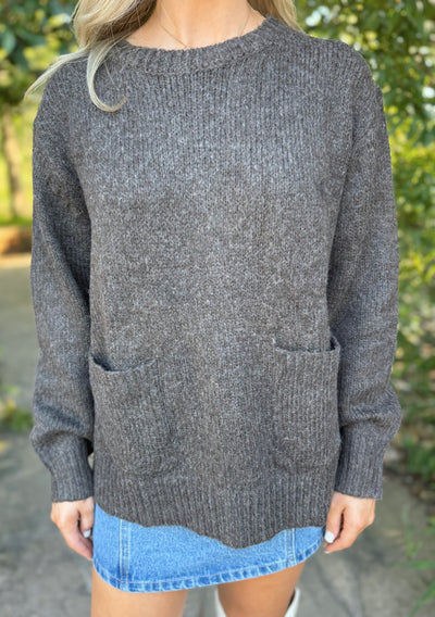 Front Pocket Sweater - Dark Gray