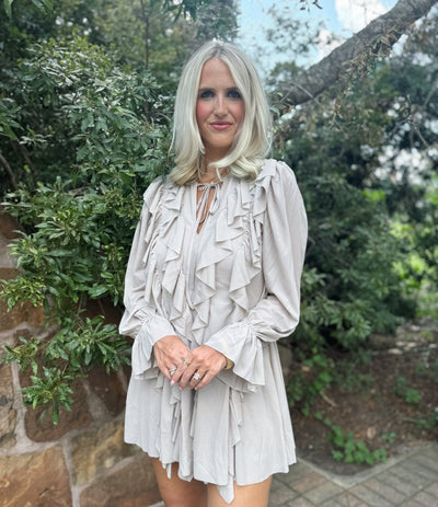 Stone Ruffles Romper Dress