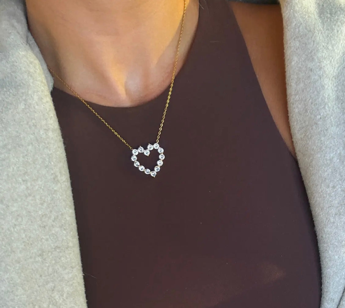 Rhinestone Heart Necklace