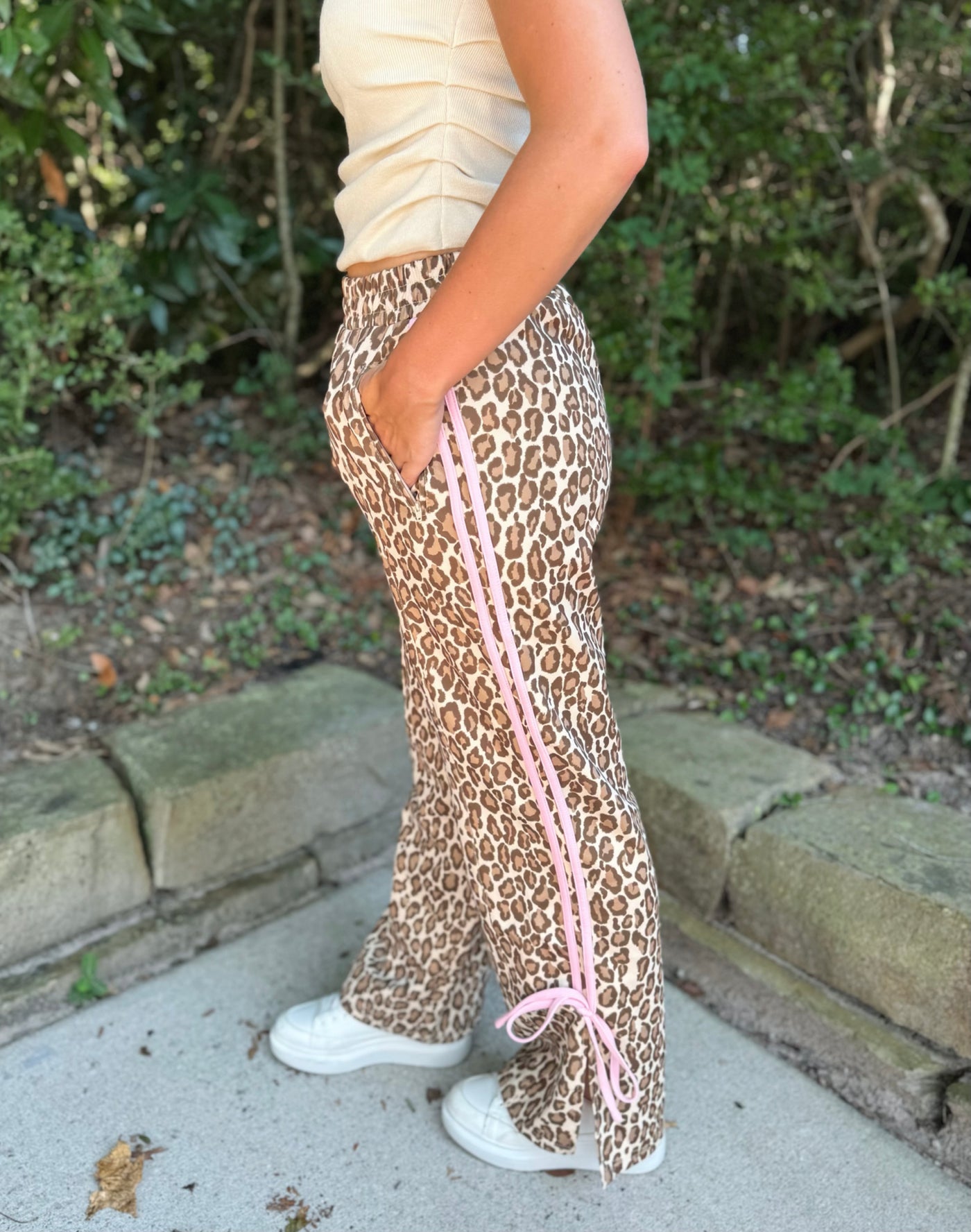 Leopard Bow Track Pants