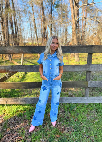 Star Denim Jumpsuit