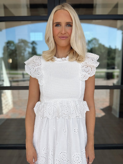 White Eyelet Maxi Dress