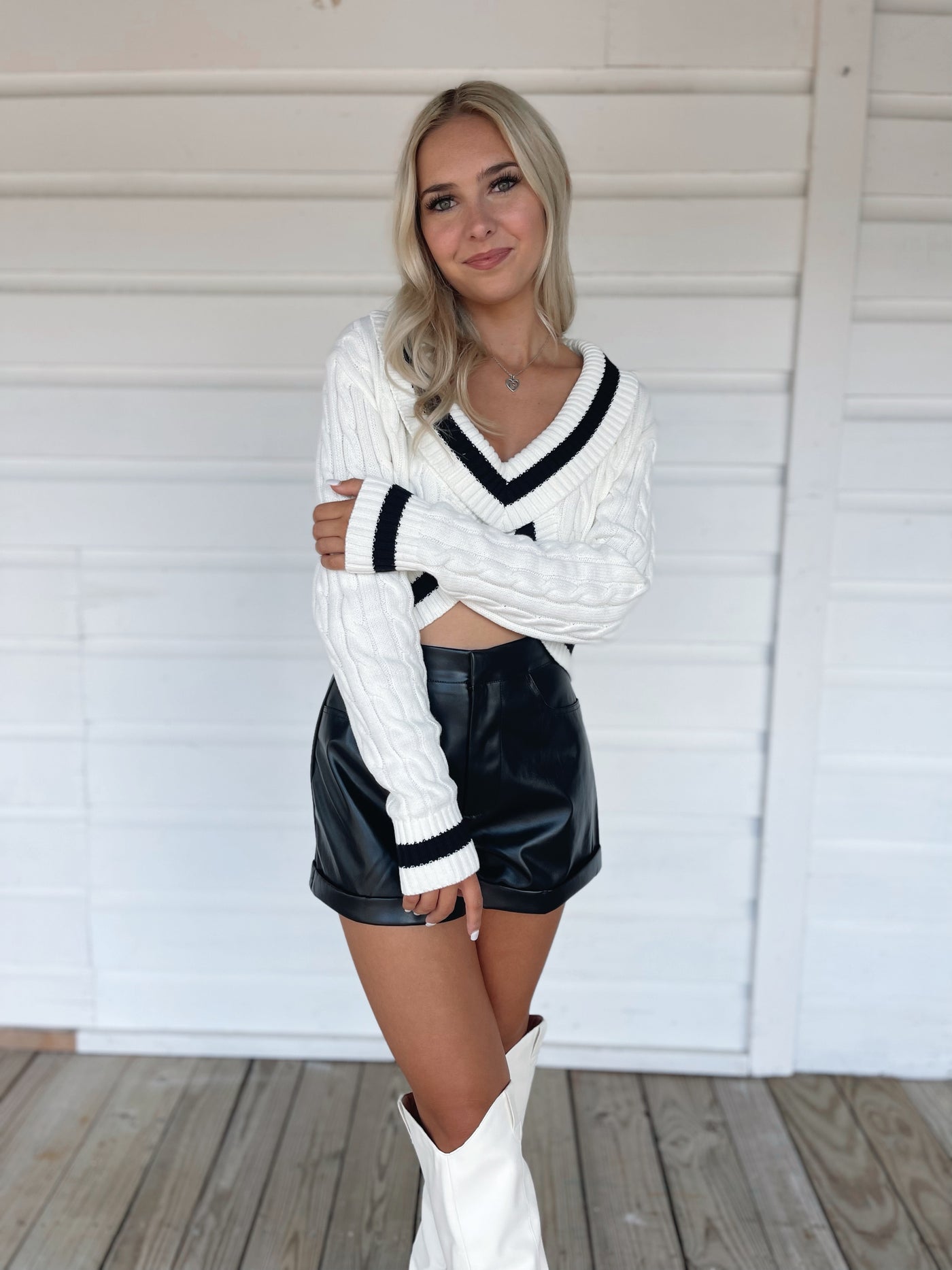 Black Leather Shorts