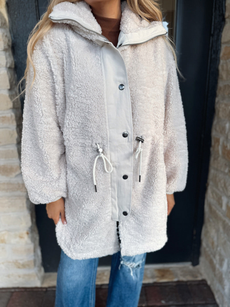 Cream Sherpa Coat