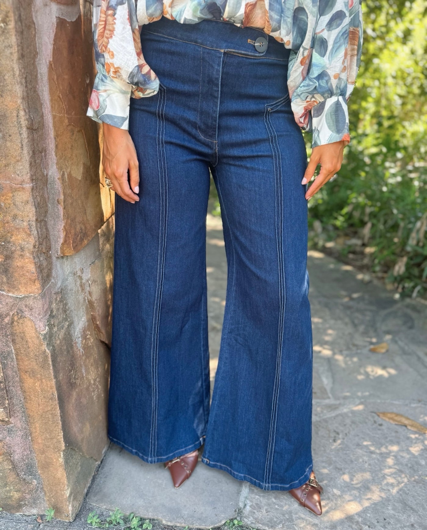 Dark Denim Wide Leg Jeans