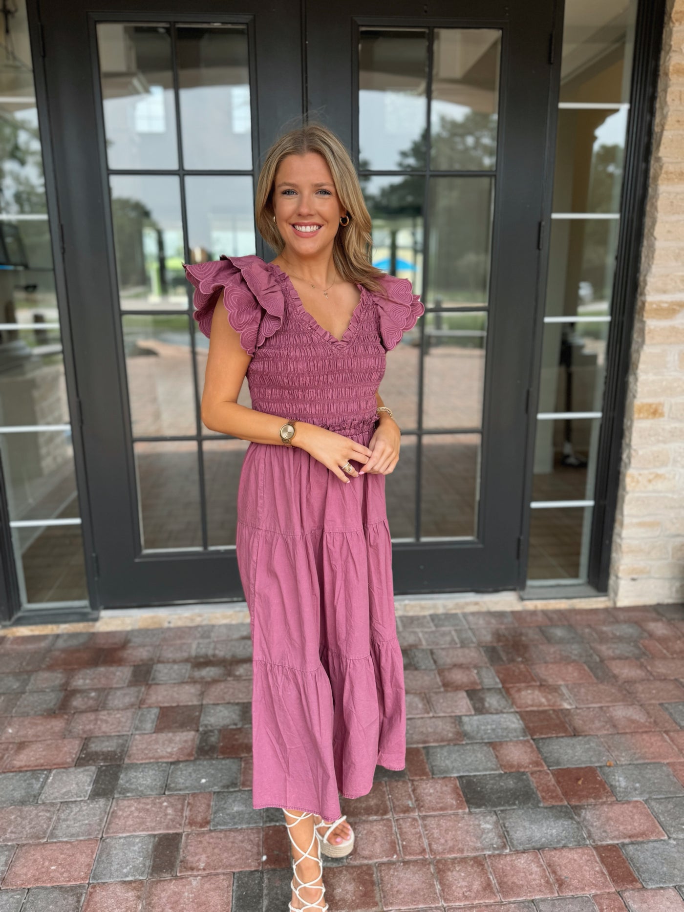 Purple Ruffle Midi Maxi Dress