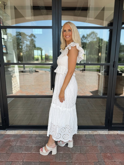 White Eyelet Maxi Dress