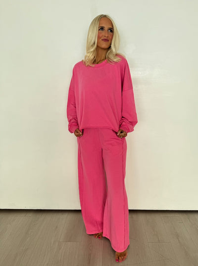 Hot Pink Cropped Long Sleeve