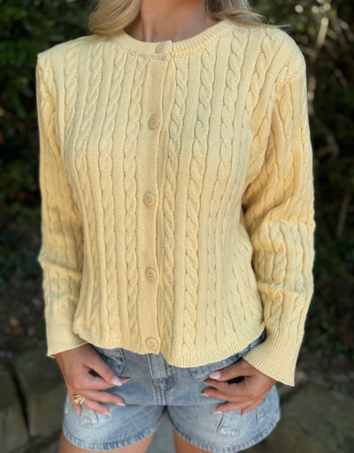 Butter Yellow Cardigan Sweater