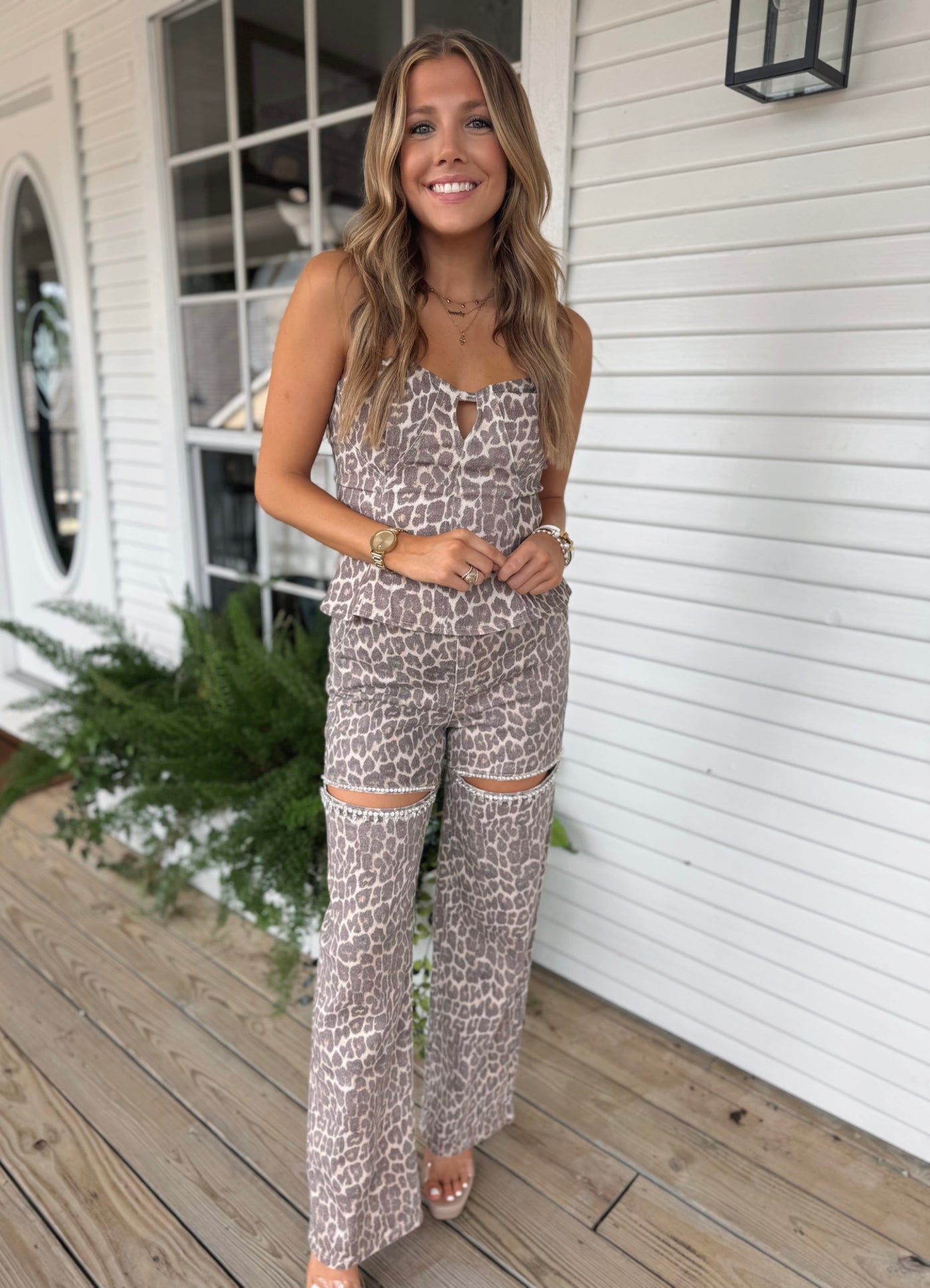 Light Leopard Corset Top