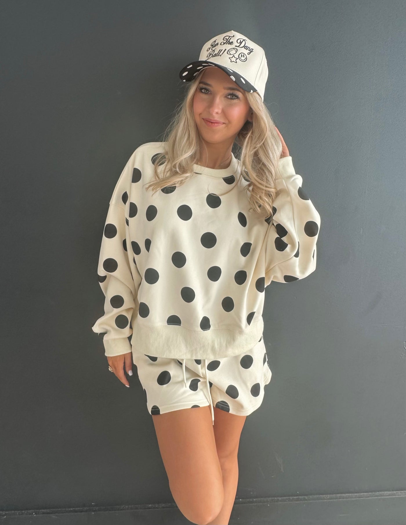 Black & Cream Polka Dot Sweatshirt