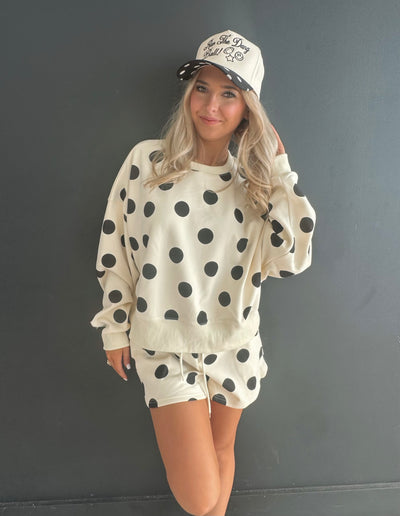 Black & Cream Polka Dot Sweatshirt
