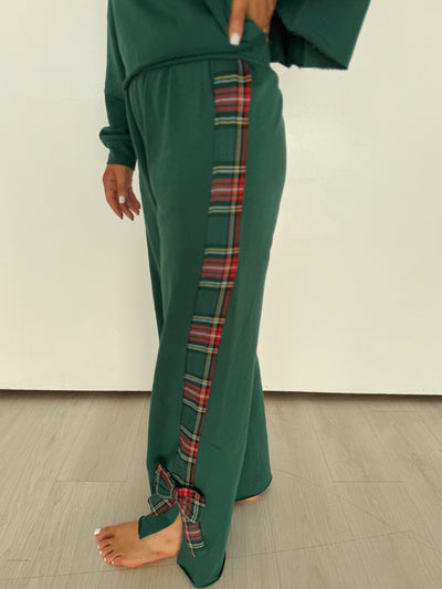 Green & Plaid Sweatpants and Top Set