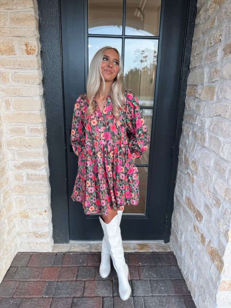 Floral Puff Sleeve Dress