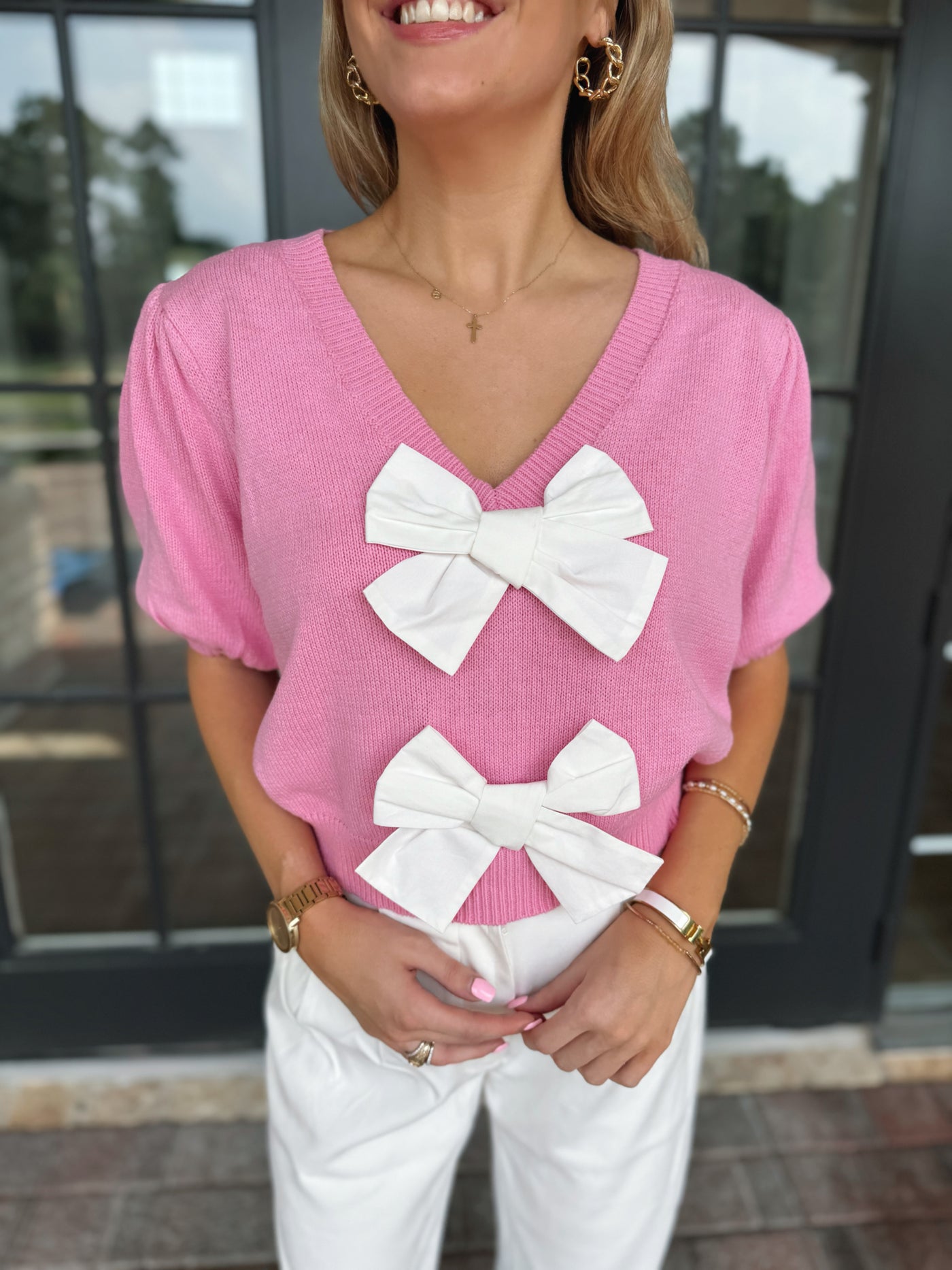 Pink Bow Sweater