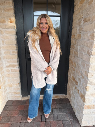 Cream Sherpa Coat