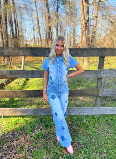 Star Denim Jumpsuit