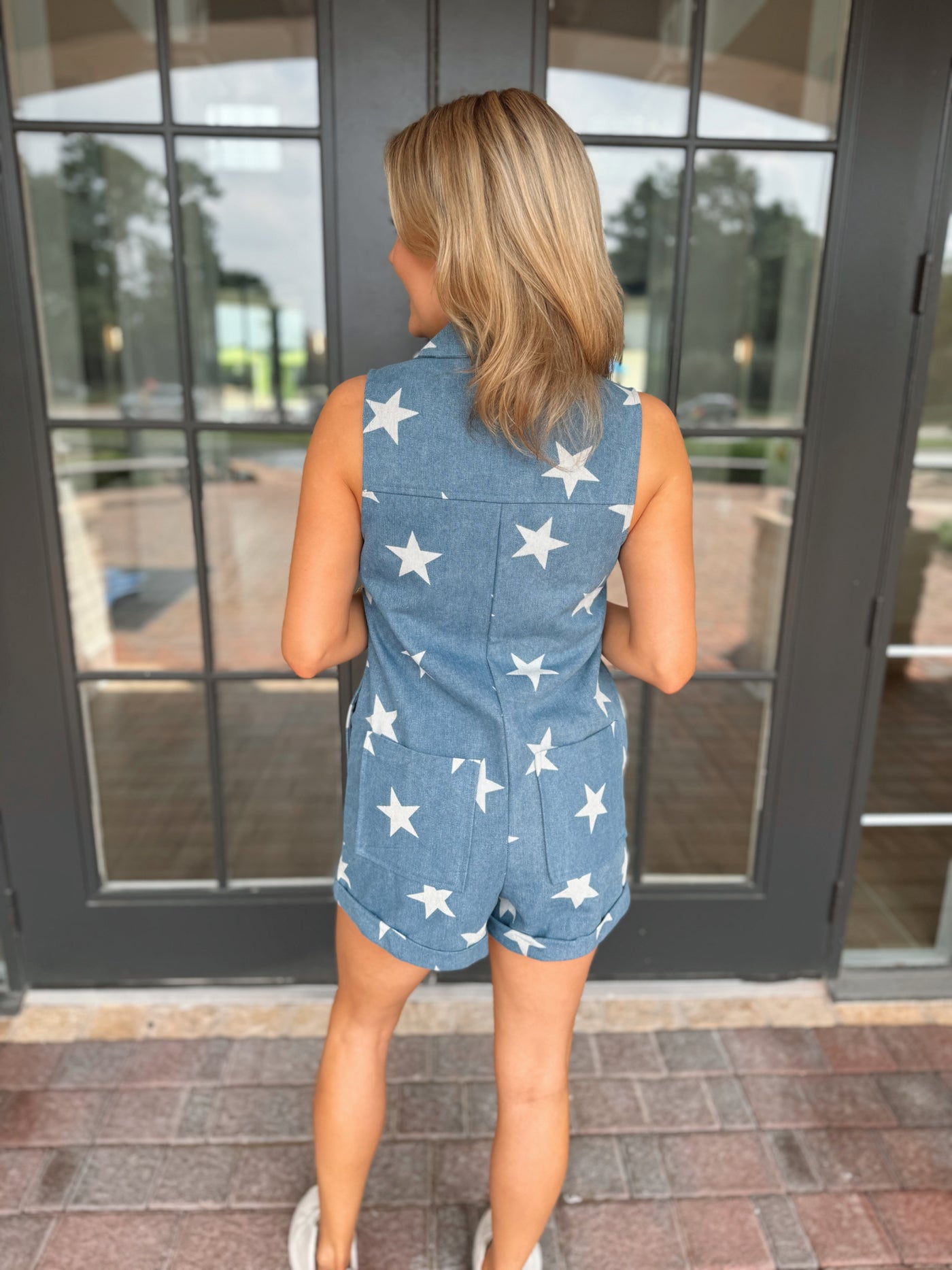 Star Denim Romper