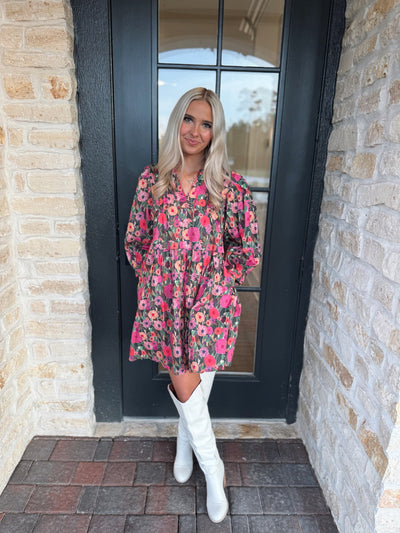 Floral Puff Sleeve Dress