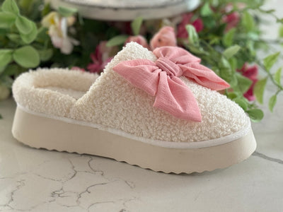 Pink Bow Slippers