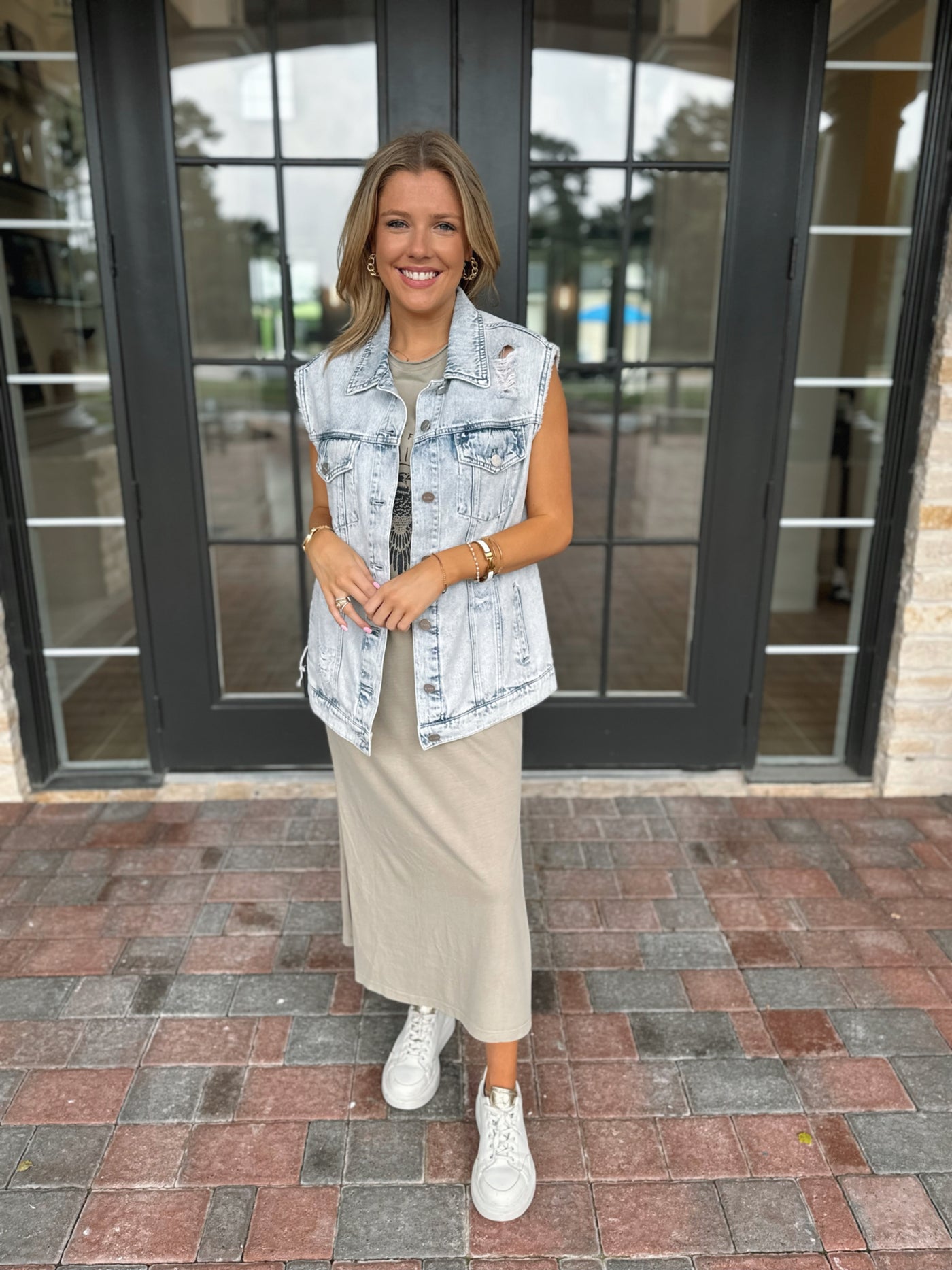 Oversized Denim Vest - Main Image