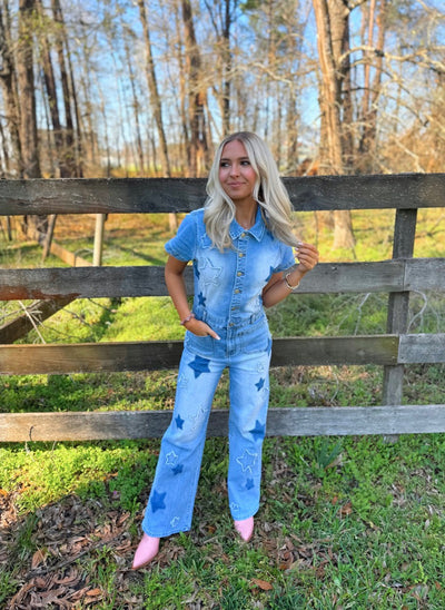 Star Denim Jumpsuit