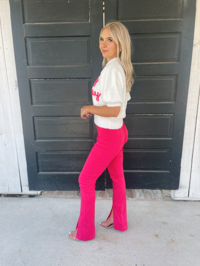Pink Slit Trousers