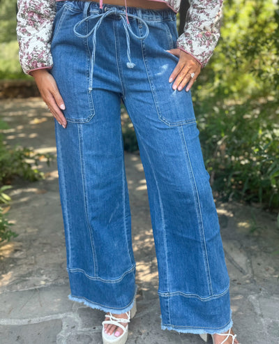 Wide Leg Denim Pants