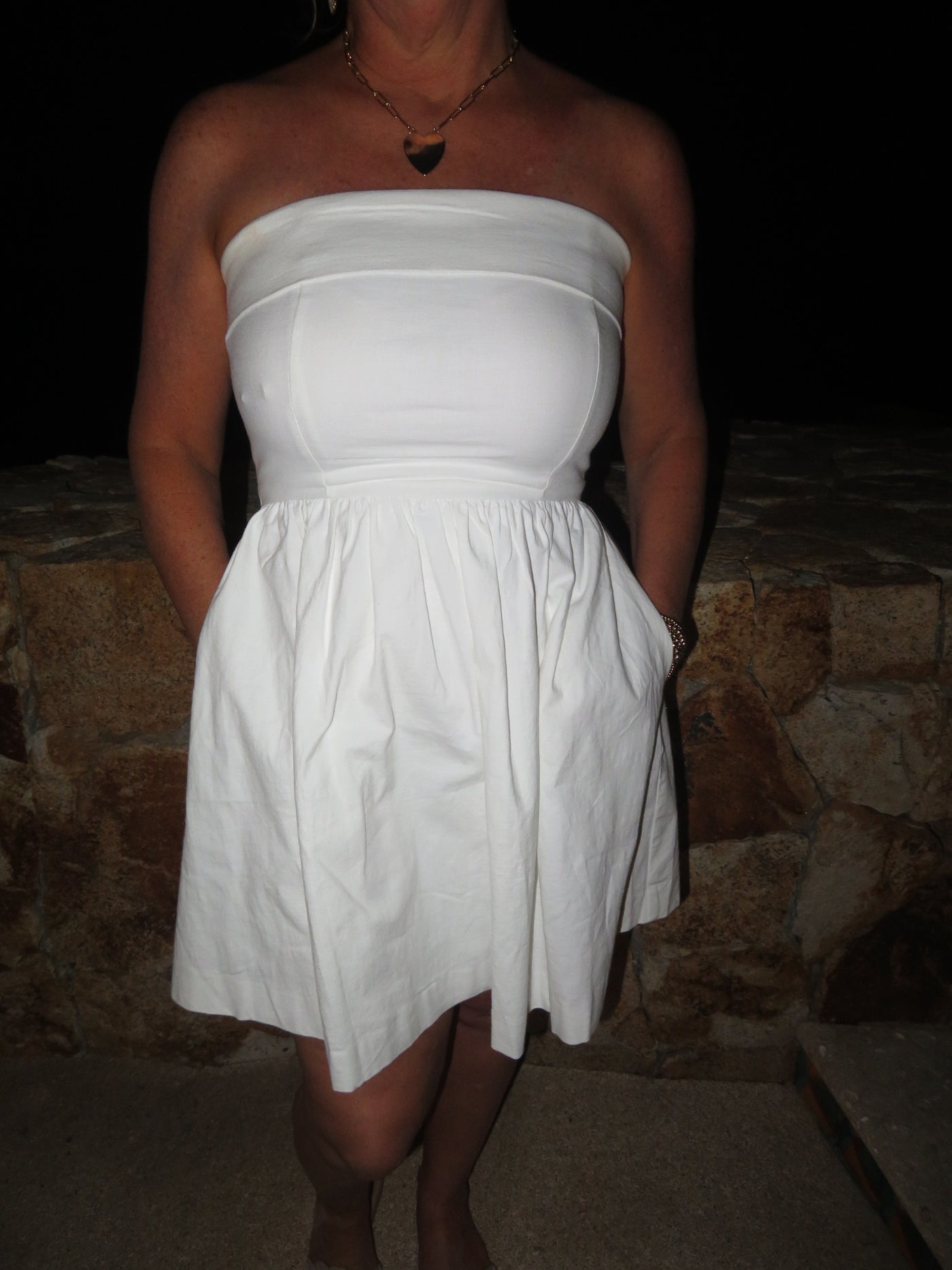 White Strapless Dress