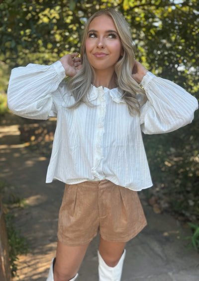 Off White Button Down Top