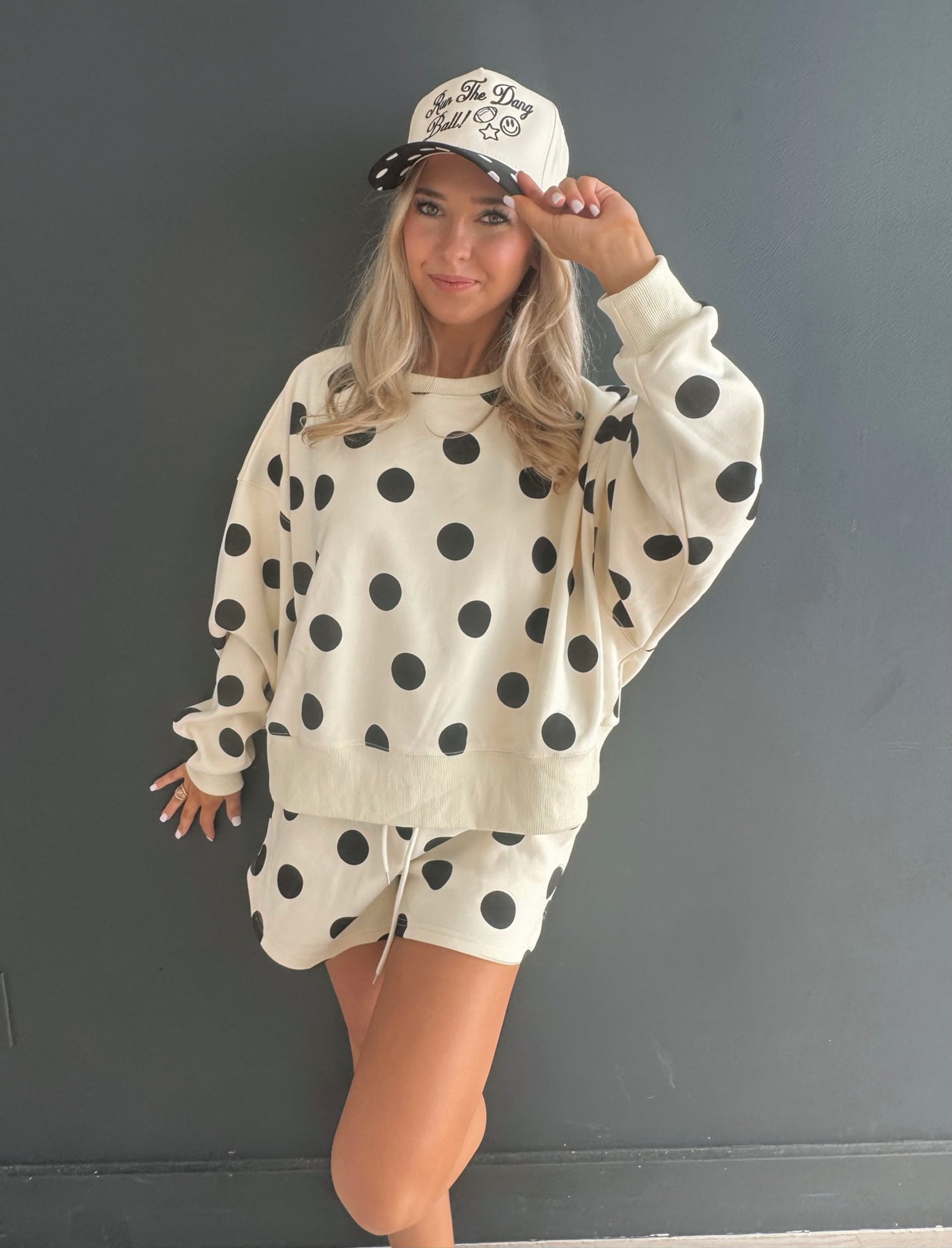 Black & Cream Polka Dot Sweatshirt