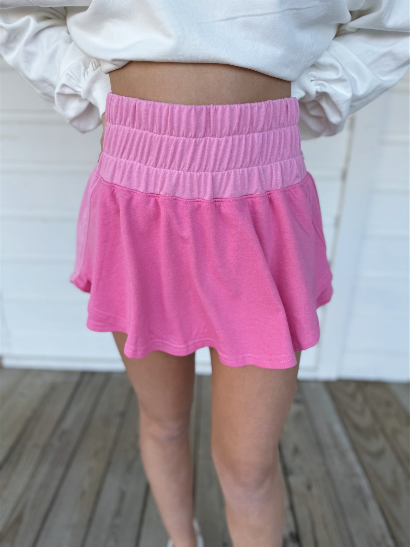 Pink Color Block Skort