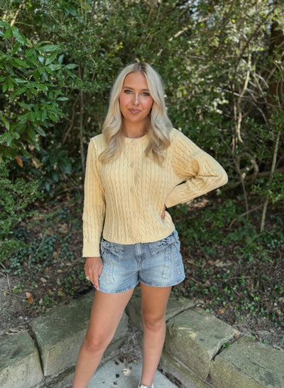 Butter Yellow Cardigan Sweater