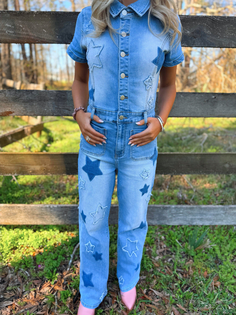 Star Denim Jumpsuit